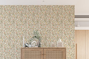 Vintage Floral Coral Mustard Cream, a Pattern Graphic by Mieken Petra Designs (Thumbnail 3 of 4)