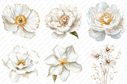 White Floral Clipart, an Illustration by Watercolor design (Thumbnail 4 of 12)