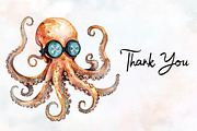 Octopus Watercolor ClipArt's, an Illustration by RobertsArt (Thumbnail 4 of 7)