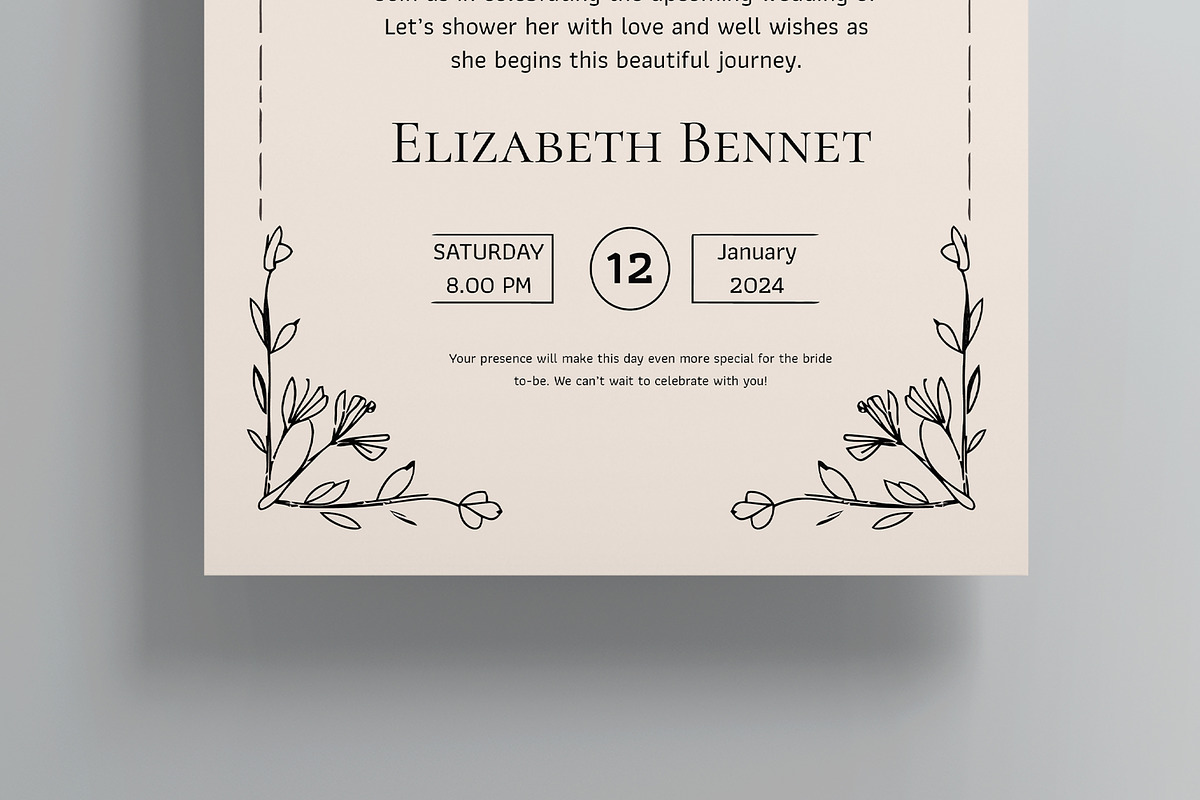 Bridal Shower Invitations Template, a Stationery Template by MightyDesign (Photo 3 of 8)