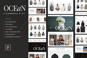 Ocean E-commerce Website, an UI Kit Template by Ahmed Rubel