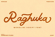 Raghuka - Monoline Script Font, a Script Font by kangfont Studio (Thumbnail 1 of 5)