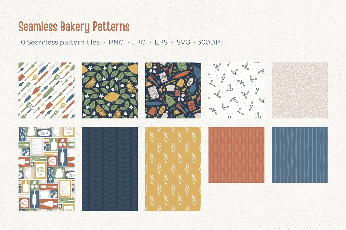 Bakery Seamless Patterns & Graphics, a Pattern Graphic by Fern & Quill (Photo 2 of 11)