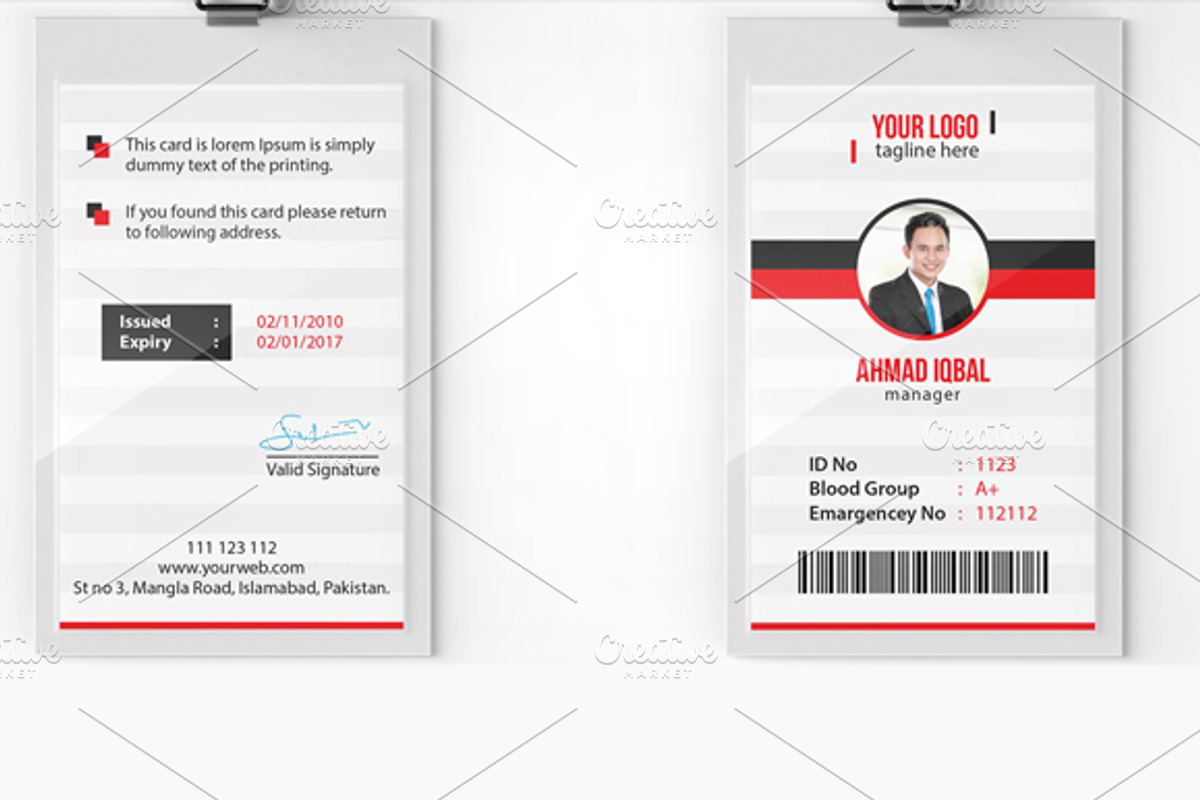 Office ID Card, a Card Template by NasirGrfx (Photo 3 of 6)