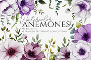 Anemones Watercolor Collection, an Illustration by Dervik Art Store (Thumbnail 1 of 9)