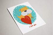 8 Valentine's Day cards with animals, a Card Template by land art (Thumbnail 6 of 9)