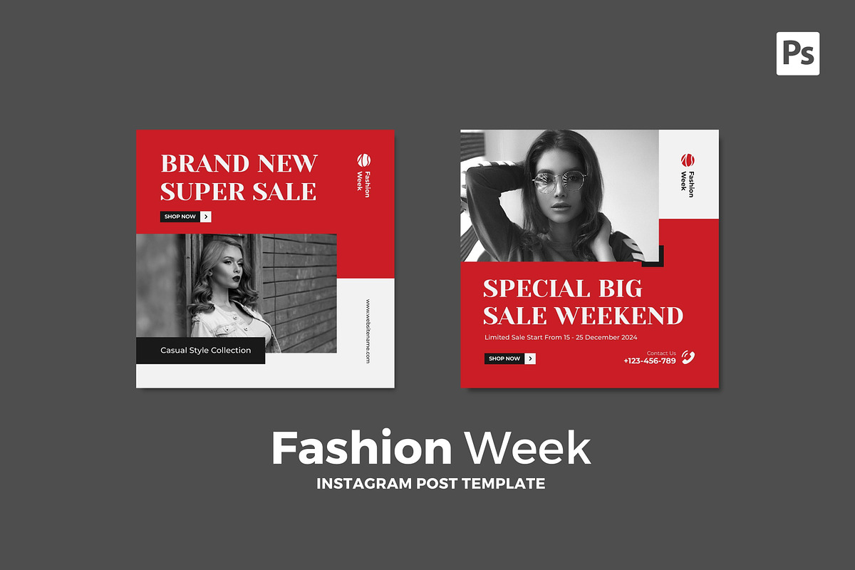 Fashion Week Instagram Post, a Social Media Template by CavenArt (Photo 2 of 5)