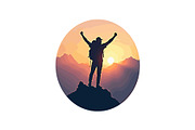 Sunset Hiking Silhouette  Bundle, an Object Graphic by yasushie (Thumbnail 3 of 16)