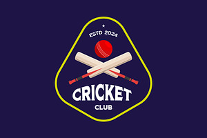 minimal emblem cricket club logo, a Branding & Logo Template by Pyruos ID