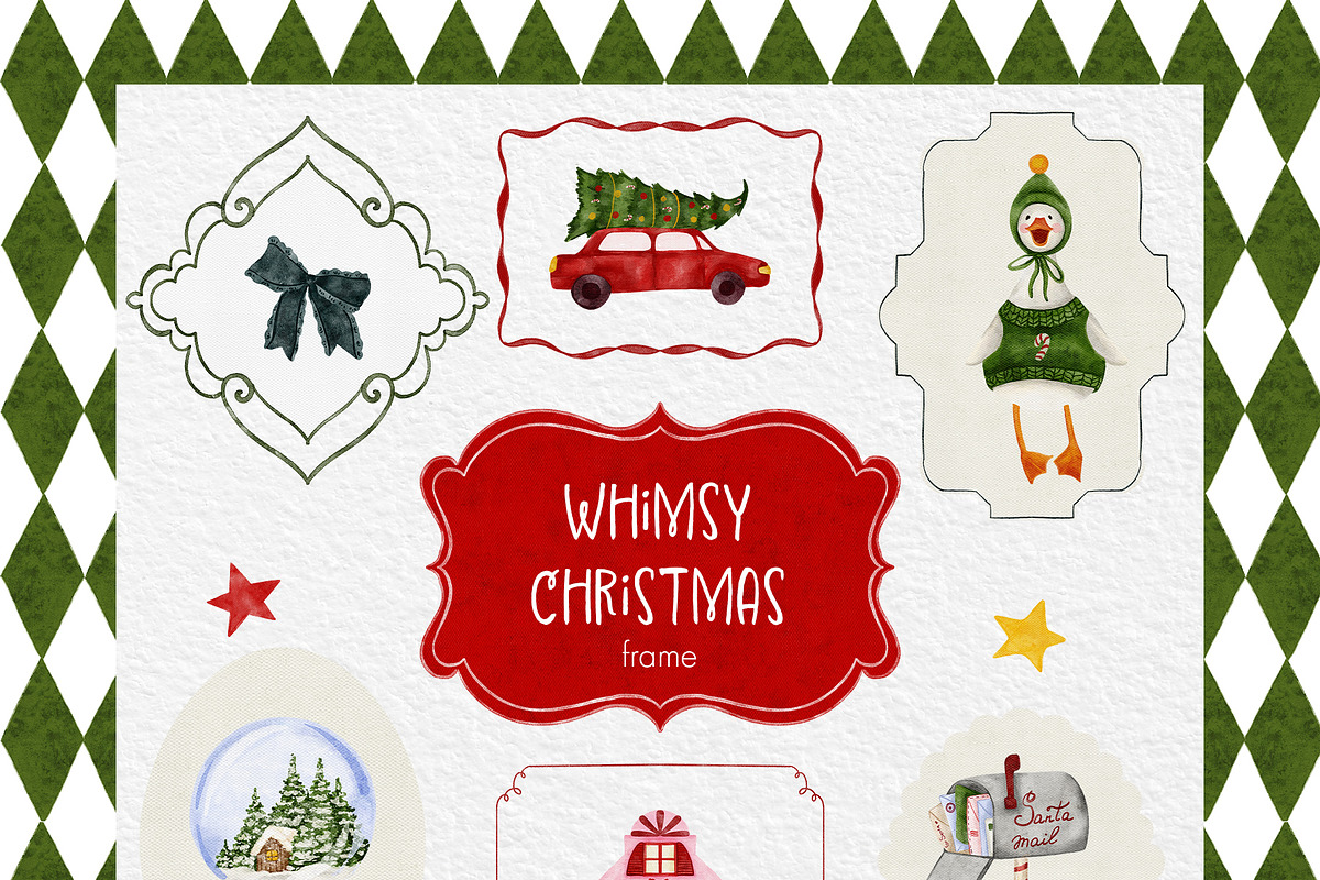 Whimsy Christmas. Watercolor art., an Object Graphic by ma_i_vi (Photo 6 of 10)