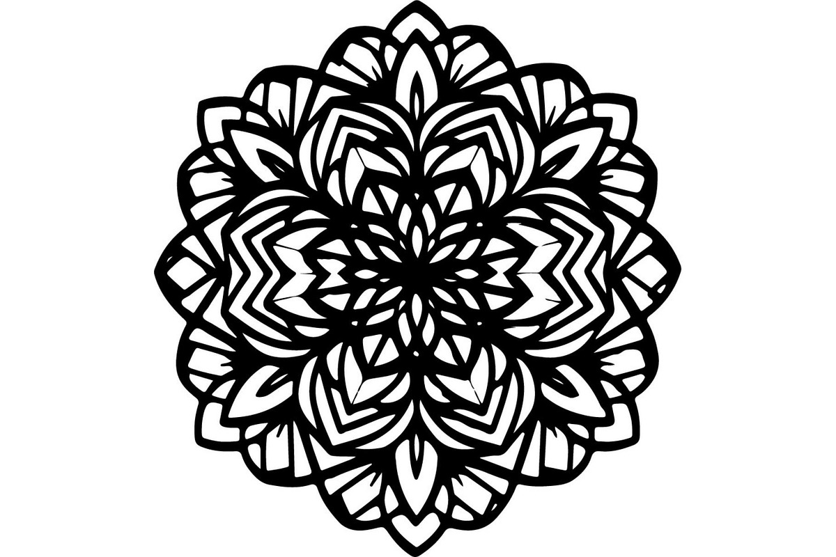 Black Floral Mandala Vector Bundle, a Decorative Illustration by Designer_Momina (Photo 14 of 21)