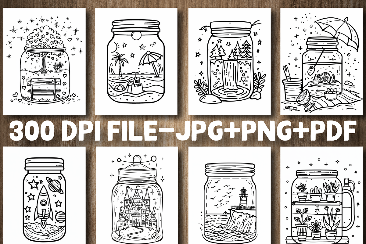 Beautiful Life in Jar Coloring Pages, an Animal Illustration by Design Station (Photo 3 of 4)