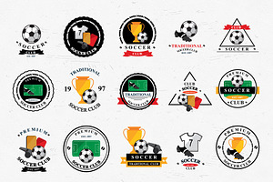 Set of vector soccer icons 