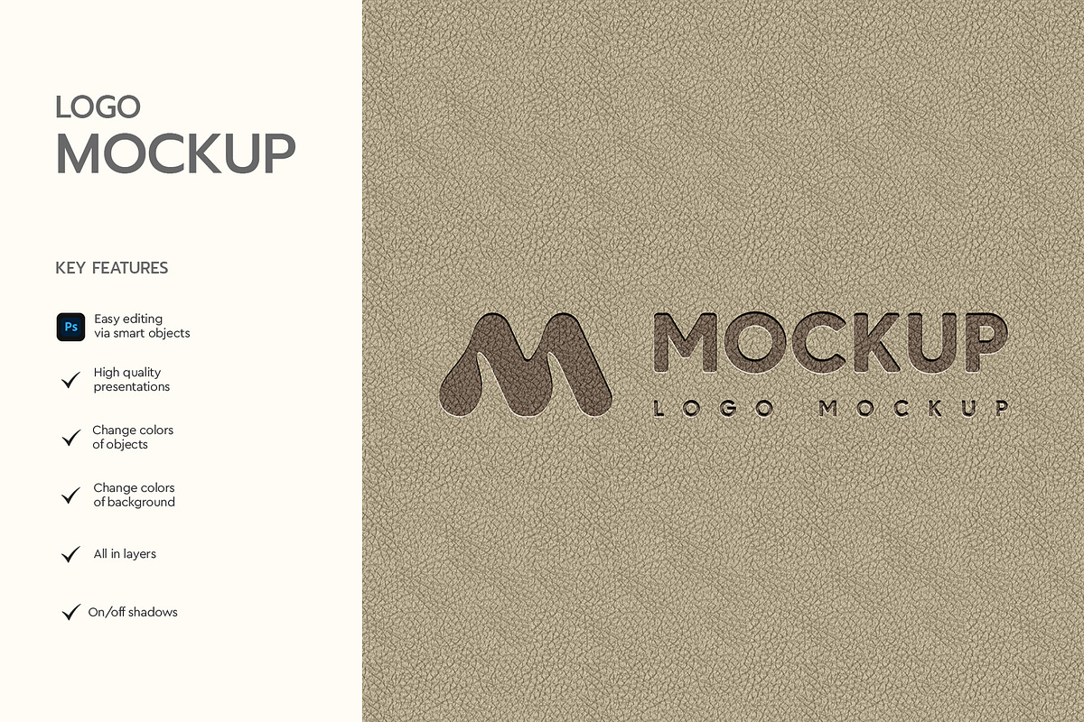 Embossed Leather Logo Mockup, a Product Mockup by graphypix (Photo 2 of 4)