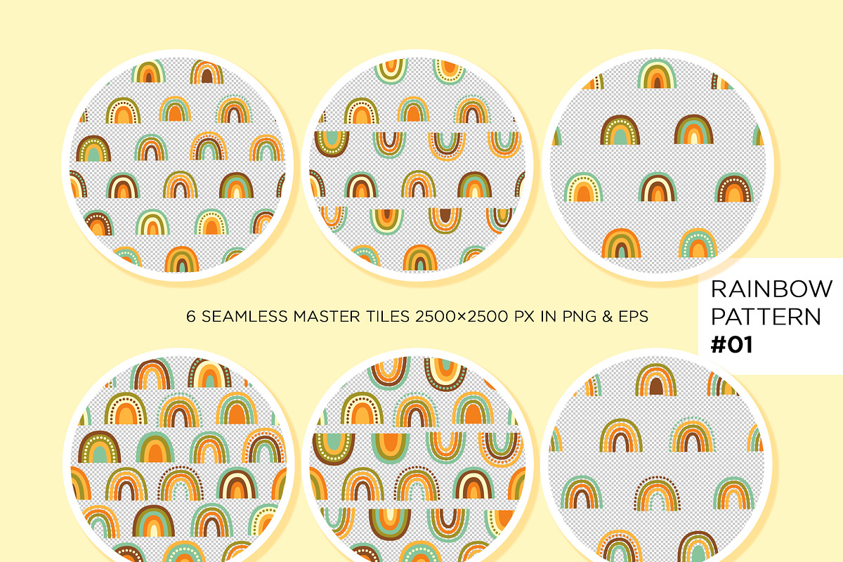 Rainbow Elements & Patterns Bundle, a Decorative Illustration by Olga Begak Art & Design (Photo 4 of 17)
