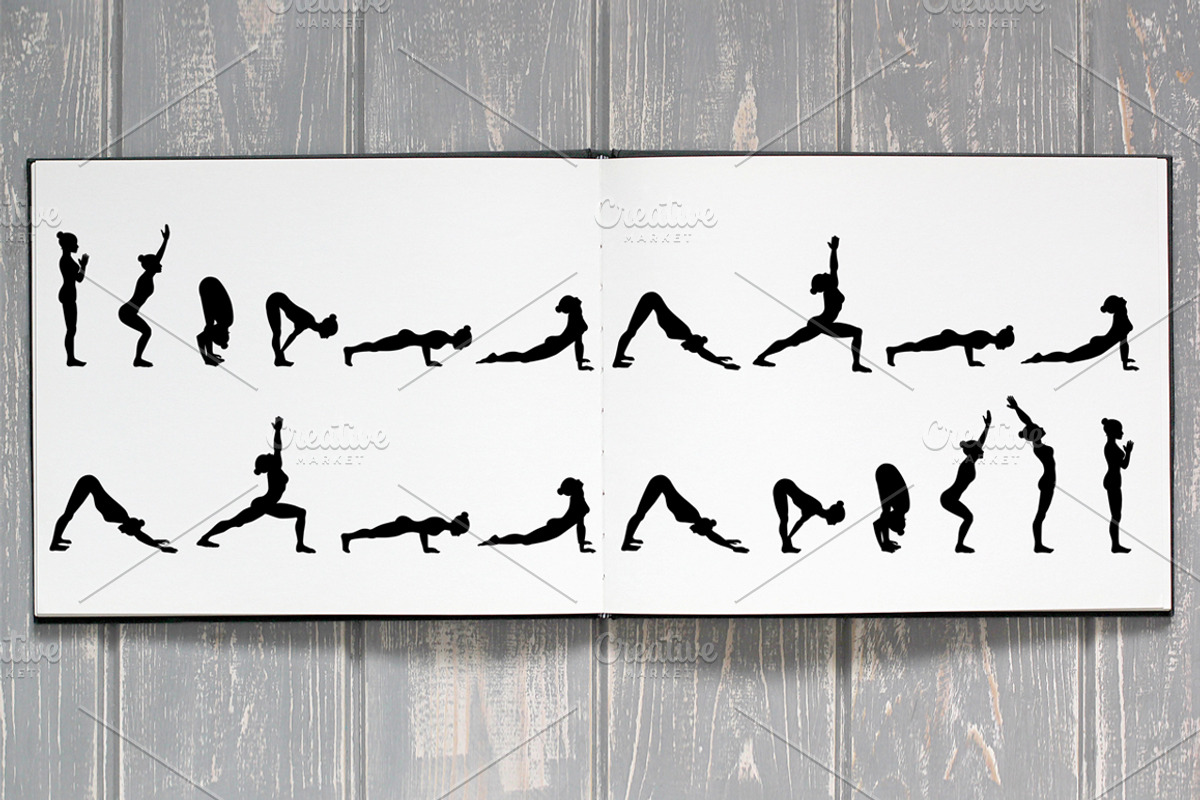Sun salutation variations, a Healthcare Illustration by tamara.comotomka (Photo 3 of 4)