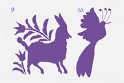 Purple Mexican Otomi Clipart Bundle, a Texture Illustration by Minky Moo Creations (Thumbnail 7 of 10)