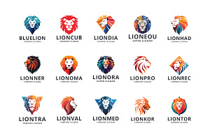 Lion Logo Pack – 15 Unique Vector, a Branding & Logo Template by Design_Planet