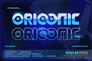 Orioonic a Futuristic Font, a Sans Serif Font by Rasiorise Studio