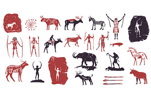 Cave painting. Ancient wall drawing, an Animal Illustration by Stock-Smart-Start