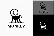 Monkey Primate Silhouette Logo, a Branding & Logo Template by ika trisiana (Thumbnail 2 of 2)