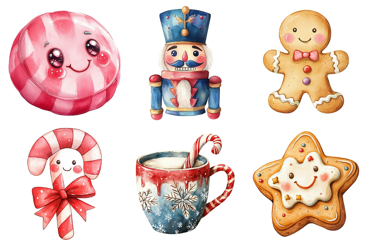 Kawaii Christmas Cuties Set, an Illustration by Daily.Designs (Photo 5 of 5)
