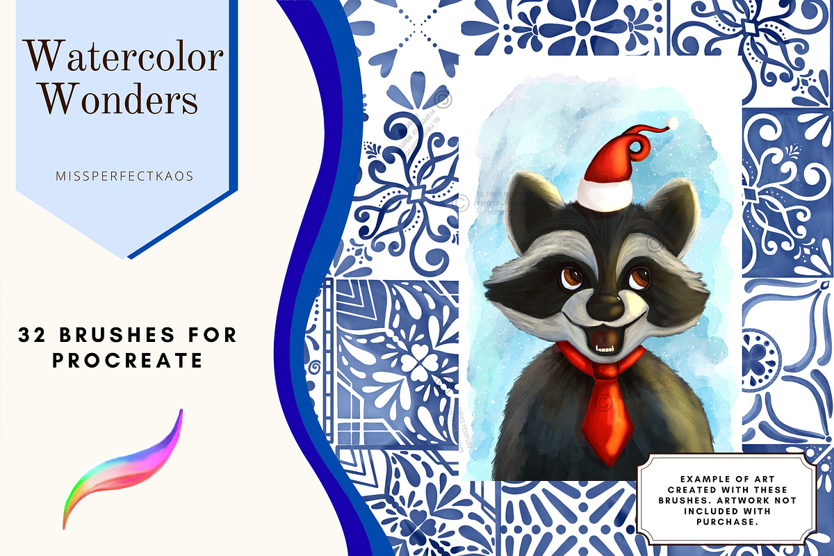 Watercolor - 32 Procreate Brushes, a Brush Add-On by MissPerfectKaos (Photo 9 of 9)