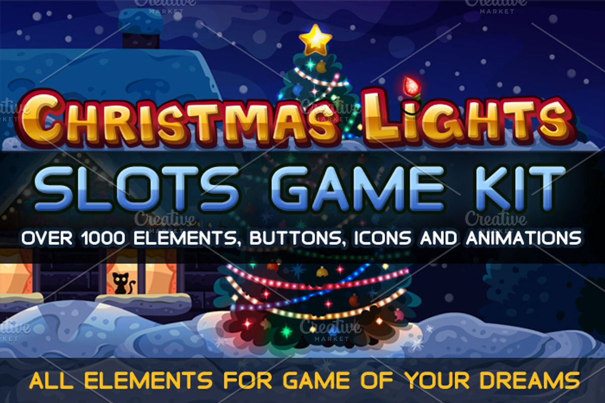 Christmas lights slots game kit, an Illustration by Saranai Store (Photo 1 of 11)