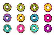 12 Pop Art Donut's, a Decorative Illustration by Kapitosh (Thumbnail 4 of 4)
