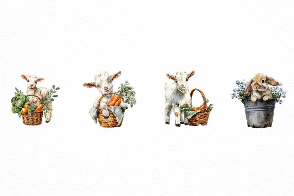Sweet Garden Watercolor Clipart, an Illustration by Designworld (Photo 7 of 7)