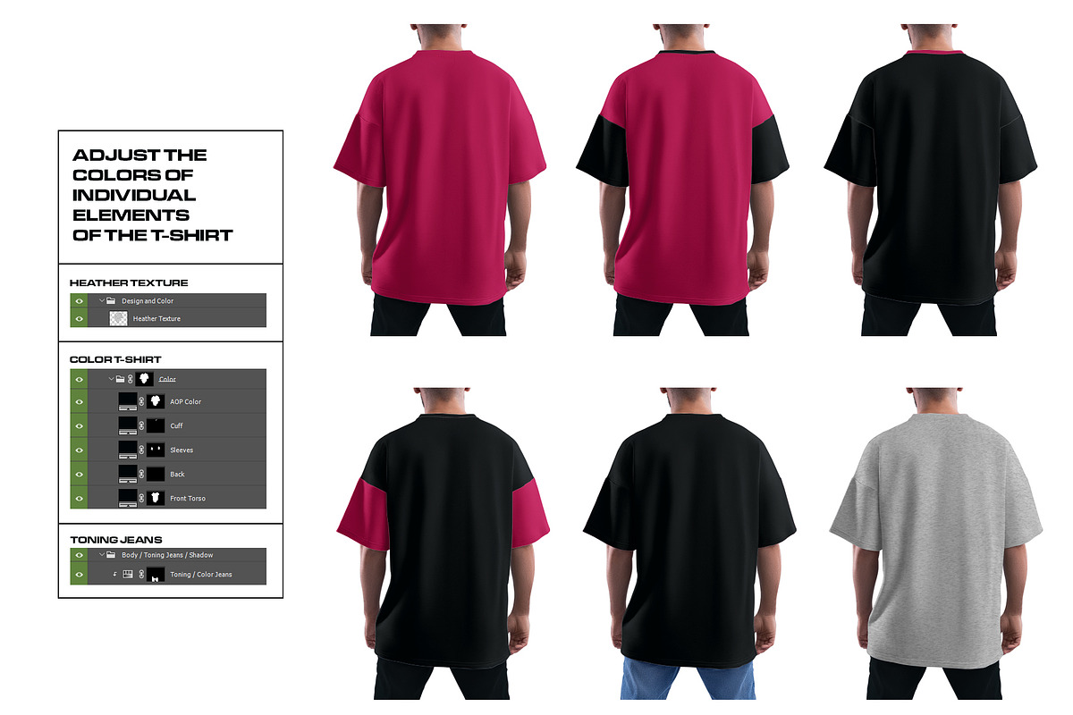 5 Mockups Oversize T-shirt, a Shirt Mockup by Grow Design Craft Studio (Photo 3 of 8)