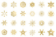 Golden snowflakes clip art set., an Icon by mcherevan (Thumbnail 2 of 4)