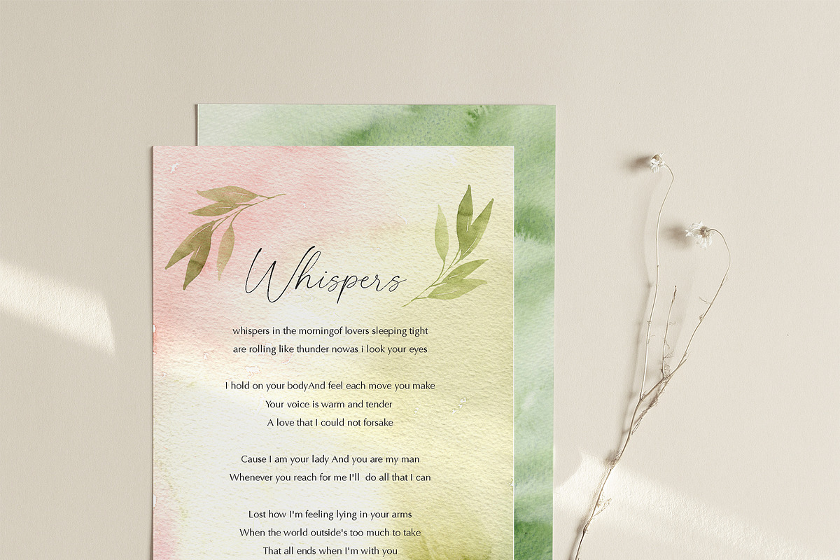 Watercolor Olive Green Flower, an Illustration by Beigetime (Photo 6 of 10)