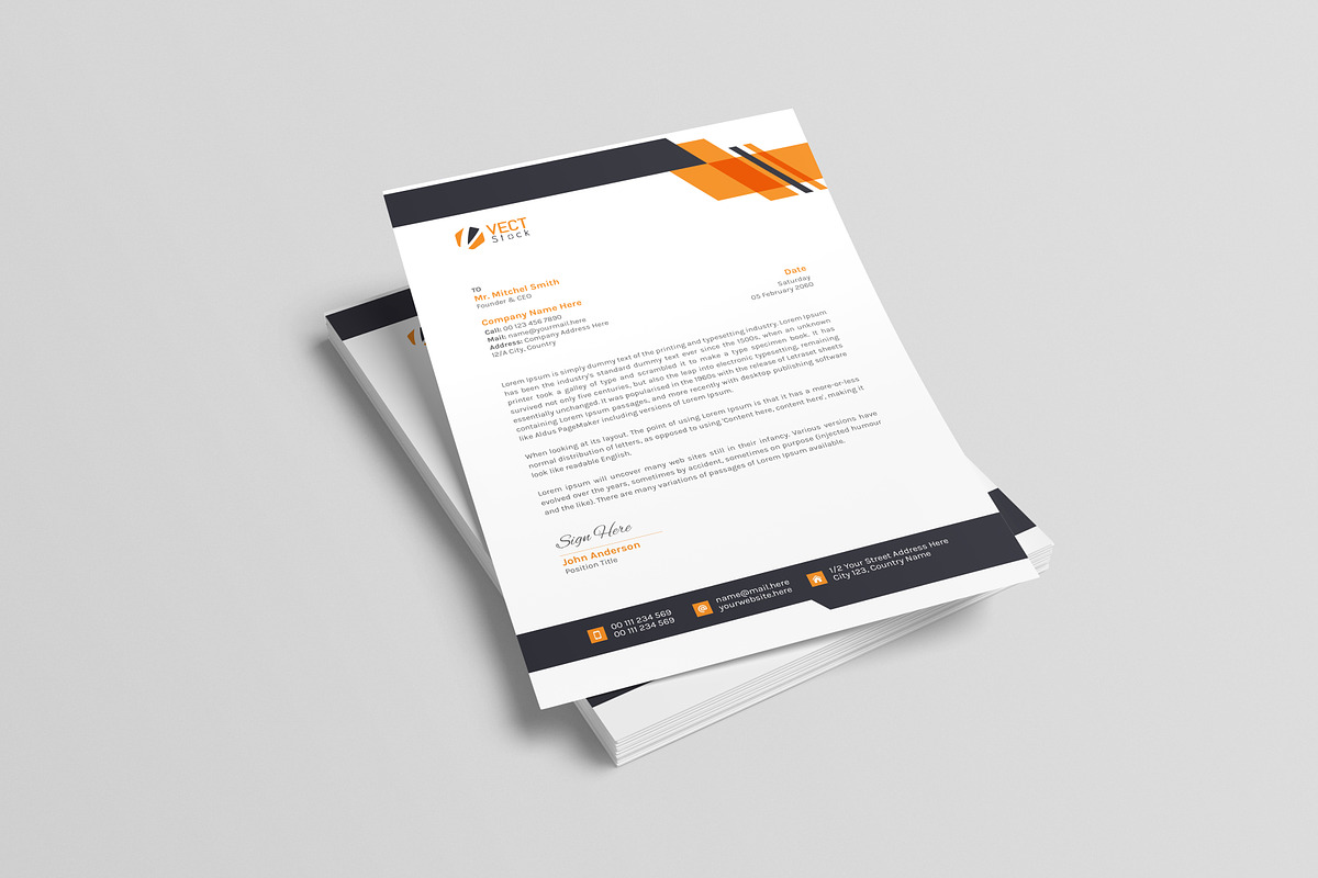Creative and Modern Letterhead, a Stationery Template by VectStock (Photo 3 of 4)