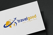 Travel Logo with World Map & Plane, a Branding & Logo Template by Kreative Labs (Thumbnail 2 of 2)