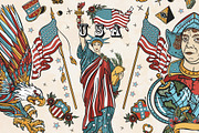USA old school tattoo, a Background Graphic by intueri (Thumbnail 1 of 8)