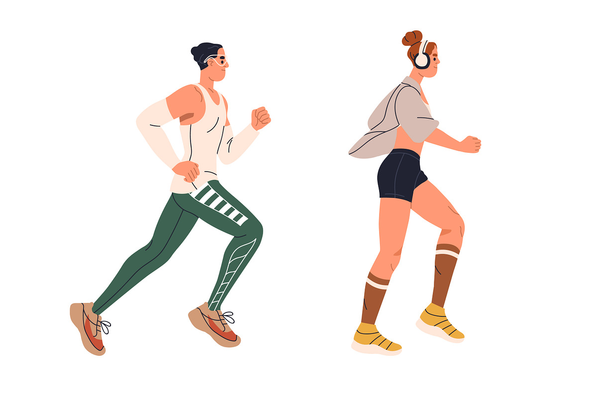 Sporty people running, jogging set, a Sport Illustration by Good Studio (Photo 4 of 9)