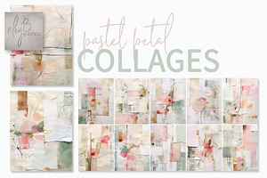 Pastel Petal Collage Paintings