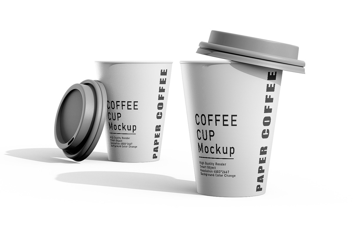 Scattered Paper Cups Mockup, a Packaging Mockup by pixelmock (Photo 15 of 18)