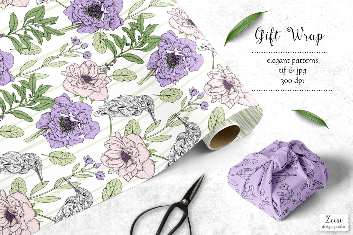 Inked Periwinkle Patterns & Motifs, a Pattern Graphic by Zeesi Design Garden (Photo 4 of 9)