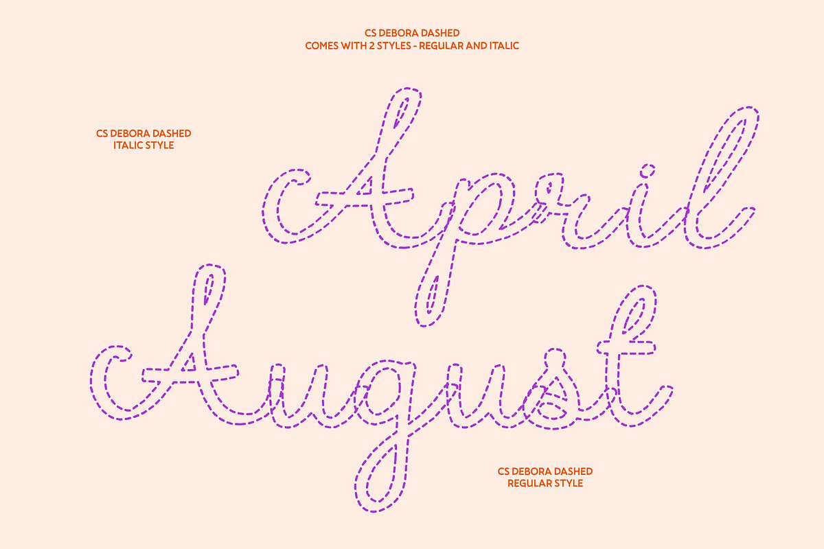 CS Debora Dashed, a Script Font by Craft Supply Co. (Photo 4 of 8)