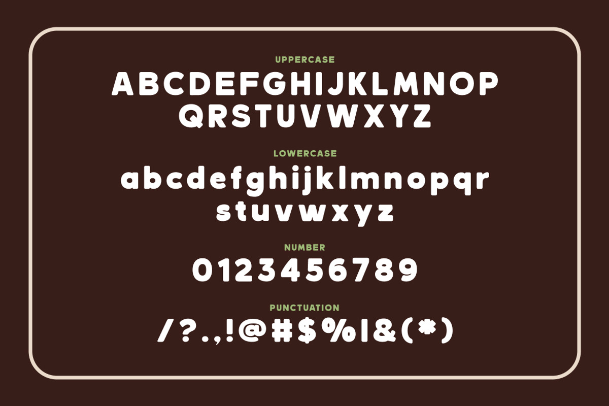 Mocha Muffin Food Typeface Font, a Sans Serif Font by Rasio Studio (Photo 2 of 7)
