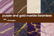Purple And Gold Marble Digital Paper, a Texture Illustration by BerryPieArt (Thumbnail 1 of 3)