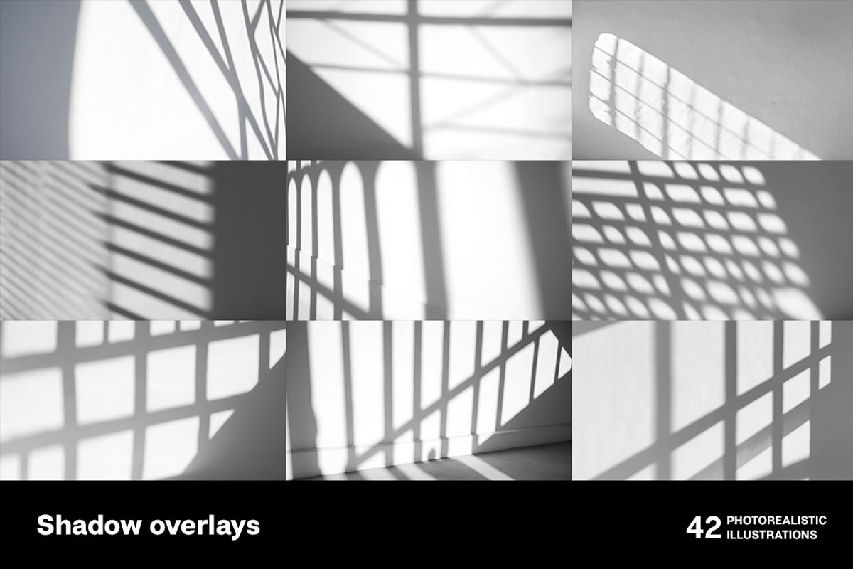Shadow overlays collection - 42 pics, a Decorative Illustration by Handmadefont (Photo 2 of 11)