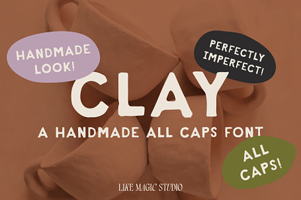 Clay - A Handmade All Caps Font, a Handwritten Font by Like Magic Studio