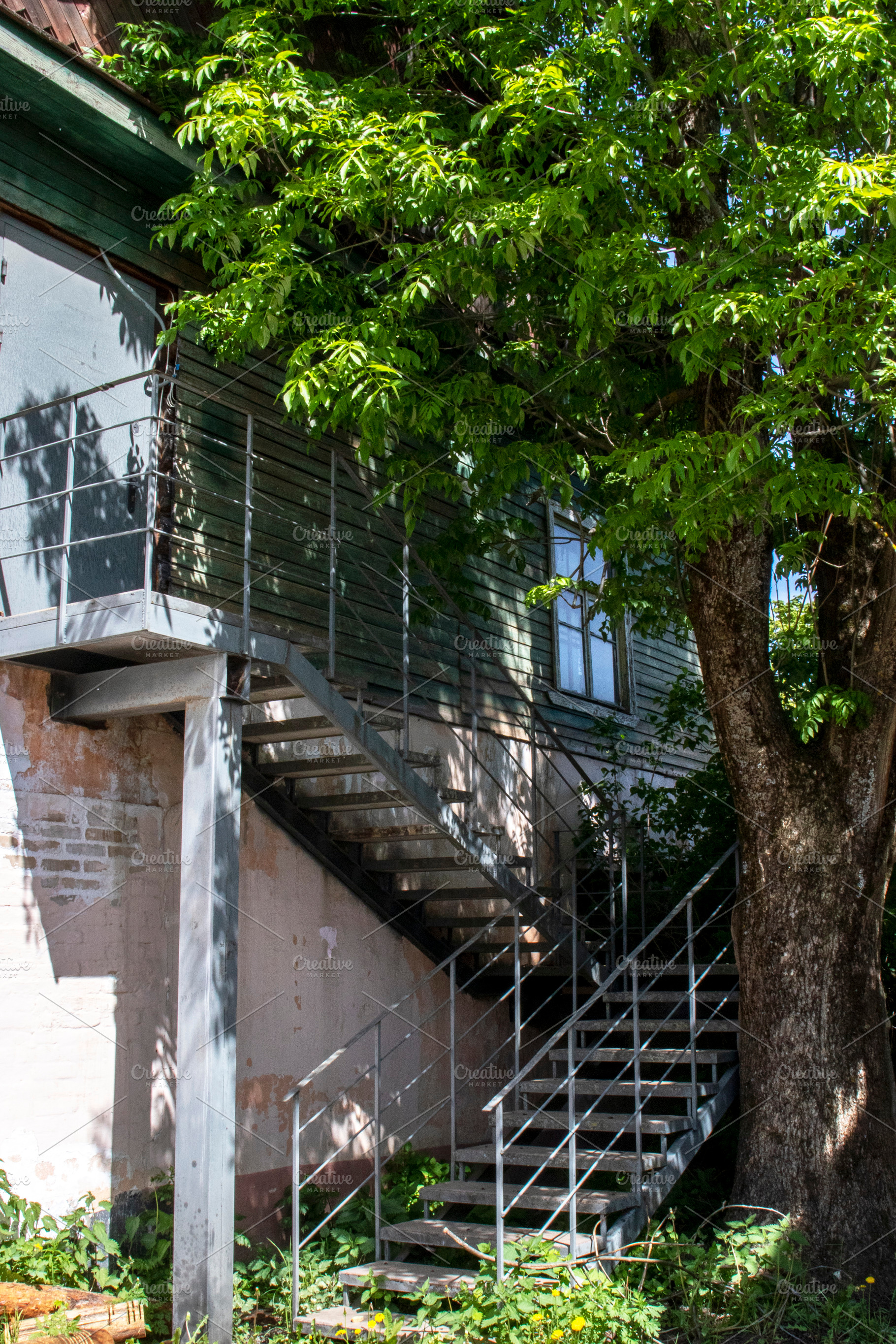 Fragment of the house with stairs, an Architecture Photo by Schreibikus