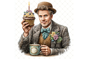Birthday Man Clipart JPG, an Illustration by Memories By Lea (Thumbnail 11 of 19)