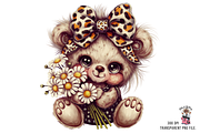 Bear with Leopard Bow PNG Bundle, a Graphic by Clipart Bloom (Thumbnail 7 of 12)