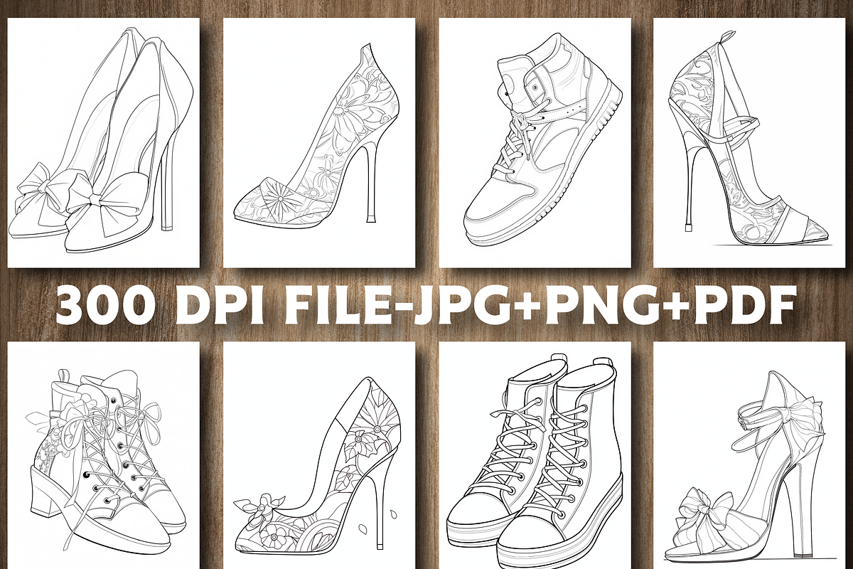 110 Pages Fashion Shoes Coloring, a Person Illustration by Design Station (Photo 4 of 5)