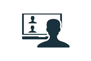 Businessman having video conference, a Technology Illustration by Aimagenarium@gmail.com